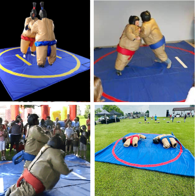 combat sumo gonflable et en mousse avec casque